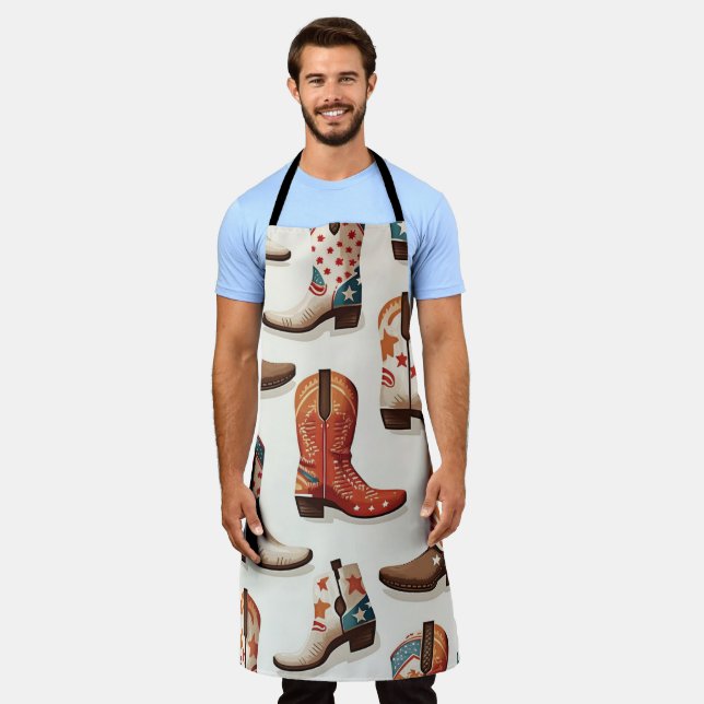Cowboy Stiefelmuster Schürze (Getragen)