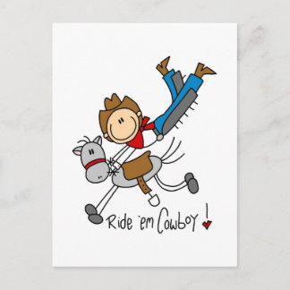 Cowboy Strichmännchen Tshirts und Geschenke Postkarte