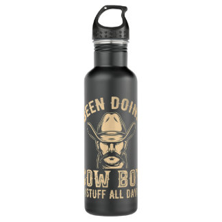 Cowboy Stuff den ganzen Tag Vintag Wild West Edelstahlflasche