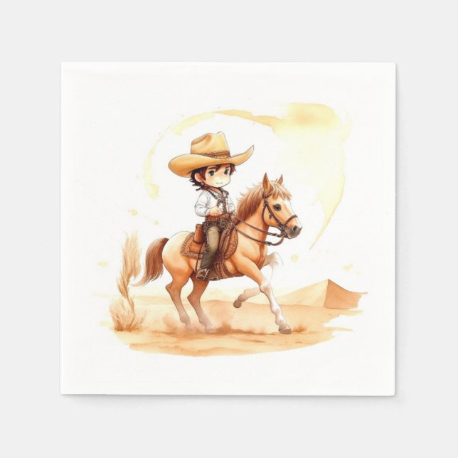 Cowboy-Style Rustic Boy Baby Shower Serviette (Vorderseite)