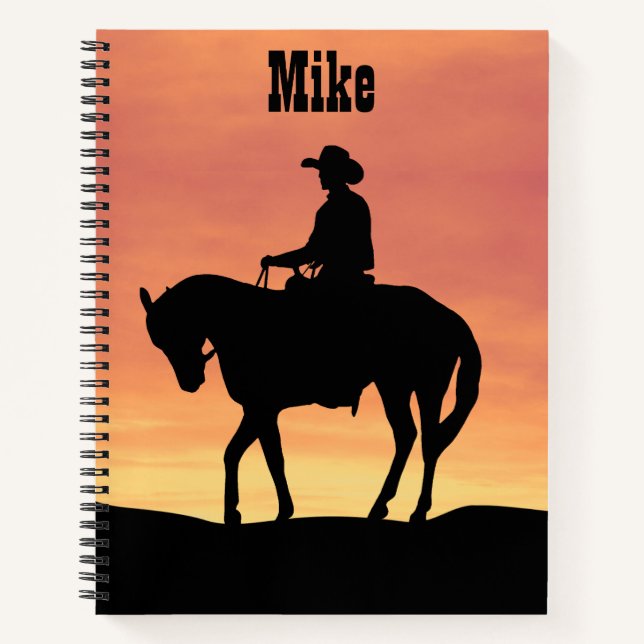Cowboy Sunset Notizbuch (Vorderseite)