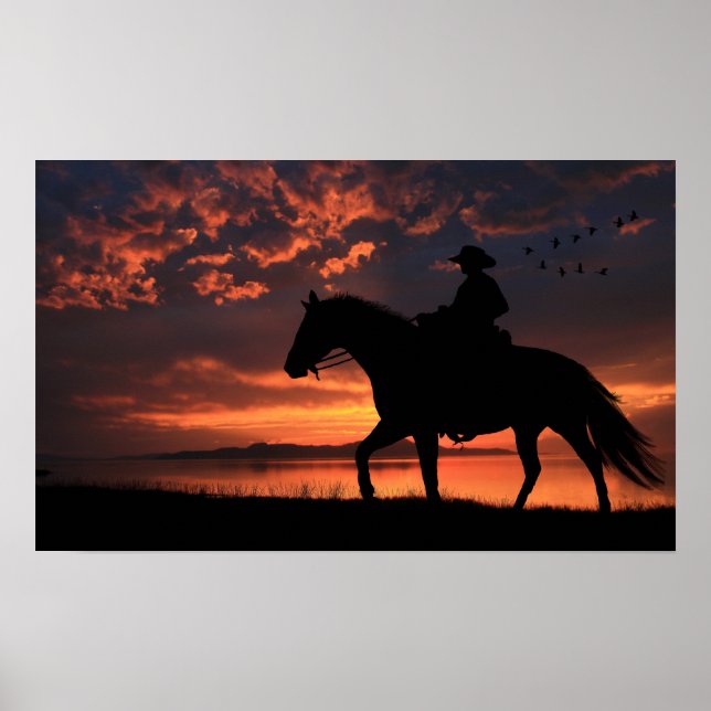 Cowboy Sunset Poster (Vorne)