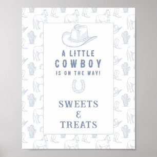 Cowboy-Süßigkeiten und -Leckereien Baby-Party Poster