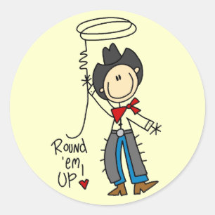 Cowboy-T-Shirts und Geschenke mit dem Slogan Round Runder Aufkleber