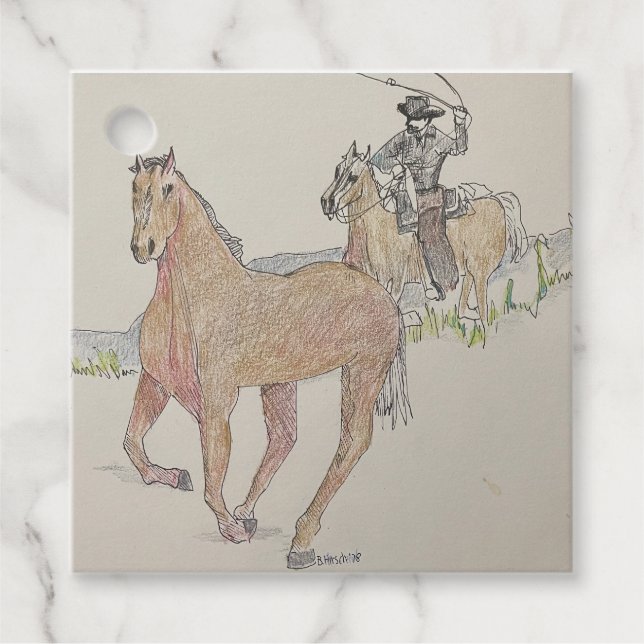 Cowboy-Tag Geschenkanhänger (Vorderseite)