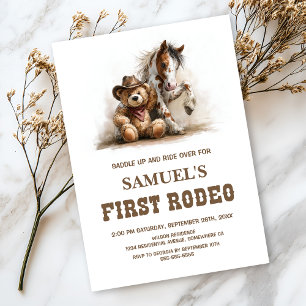 Cowboy Teddy Bär Erste Rodeo Geburtstagsfeier Einladung