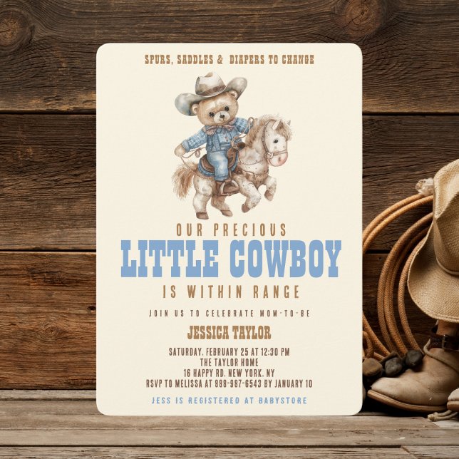 Cowboy Teddy Bear Wild West Baby Boy Dusche Einladung (Von Creator hochgeladen)