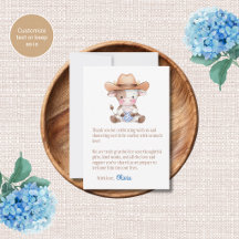Cowboy-Thema Baby Shower Dankeskarten
