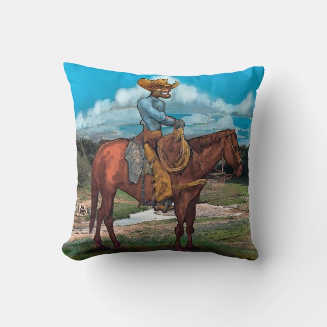 Cowboy Throw Kissen (Vorderseite)