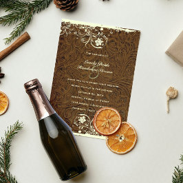 Cowboy Tooled Leather Style Wedding Einladung