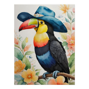 Cowboy Toucan Poster