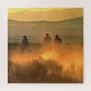 Cowboy-Trio: Berglandschaft. Puzzle