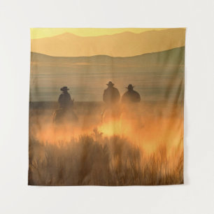 Cowboy-Trio: Berglandschaft. Wandteppich