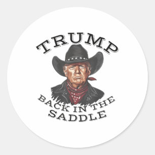 Cowboy Trump kehrt in die Satteleinweihung 2025 zu Runder Aufkleber