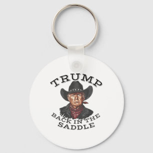 Cowboy Trump kehrt in die Satteleinweihung 2025 zu Schlüsselanhänger