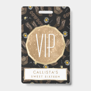 Cowboy Typografie Künstlerisch Cool Brown Watercol Ausweis