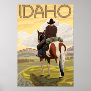Cowboy-u. HorseIdahoVintage Reise-Plakat Poster