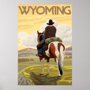 Cowboy u. Pferd - Wyoming Poster