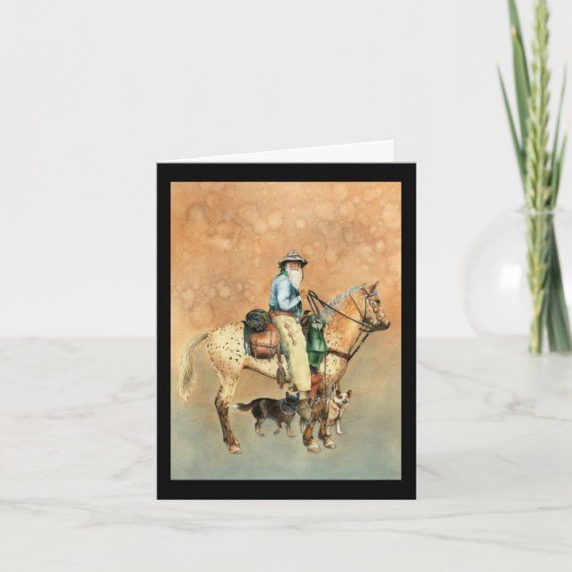 Cowboy und Appaloosa Geburtskarte Karte (Vorderseite)