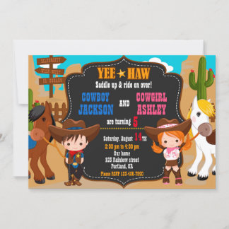 Cowboy und Cowgirl - Einladung Wilder Westen