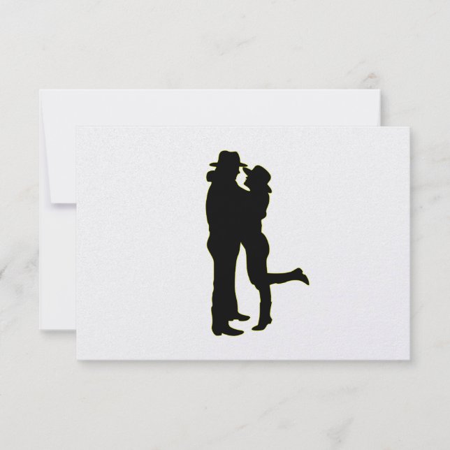 Cowboy und Cowgirl in der Liebe Silhouette Leere I RSVP Karte (Vorderseite)