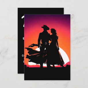 Cowboy und Cowgirl in Sundown Begleitkarte