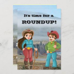 Cowboy und Cowgirl Party Einladung