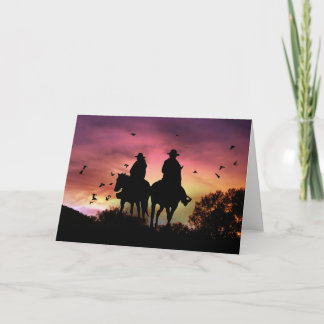 Cowboy-und Cowgirl-Reithochzeits-Glückwünsche Karte