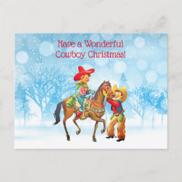 Cowboy und Cowgirl Weihnachten Postkarte