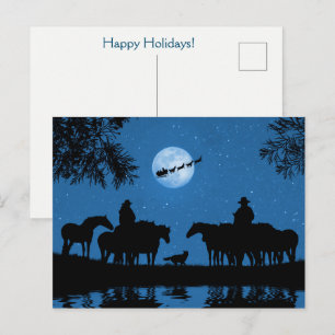 Cowboy und Cowgirl Western Holiday Postkarte