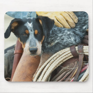 Cowboy und Hund auf Pferd Mousepad