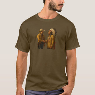 Cowboy und Indian Handshake - Wild West Unity T-Shirt