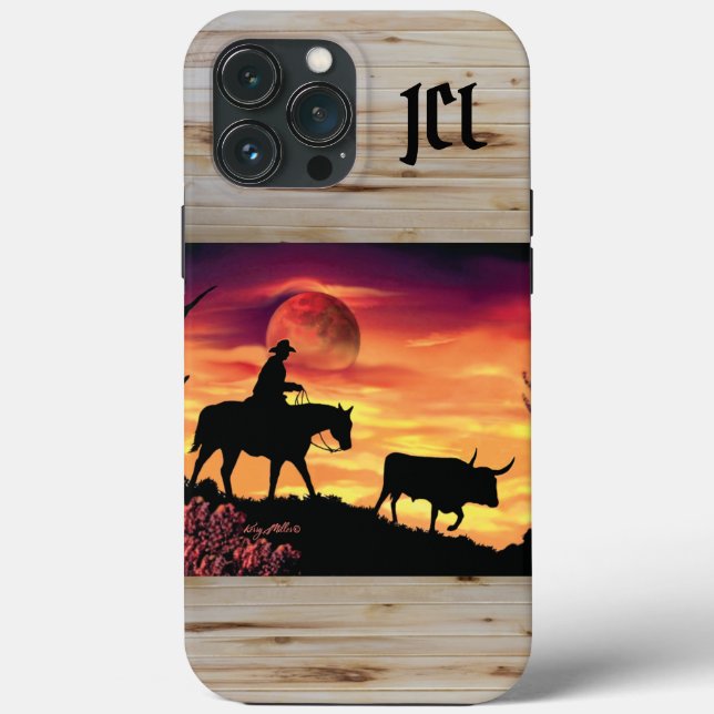 Cowboy und Longhorn Steer Case-Mate iPhone Case (Rückseite)