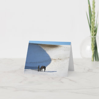 Cowboy und Pferd im Winter Dankeskarte