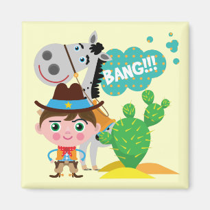 Cowboy und Pferd Magnet