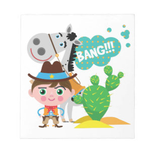 Cowboy und Pferd Notizblock