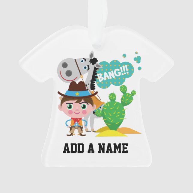 Cowboy und Pferd Ornament (Vorderseite)