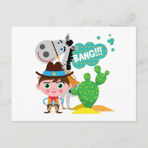 Cowboy und Pferd Postkarte