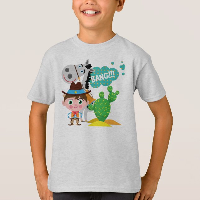 Cowboy und Pferd T-Shirt (Vorderseite)