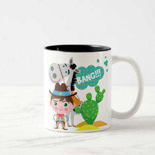Cowboy und Pferd Zweifarbige Tasse