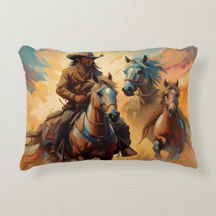 Cowboy und Pferde Dekokissen