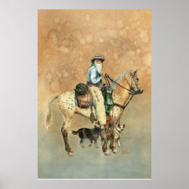 Cowboy und sein Appaloosa Poster