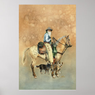 Cowboy und sein Appaloosa Poster