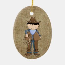 Cowboy und Sheriffs Abzeichen Keramik Ornament