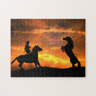 Cowboy und Wilder Pferd Puzzle