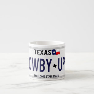 Cowboy Up! CWBY UP Texas Nummernschild Espressotasse