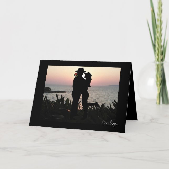Cowboy Valentine Feiertagskarte (Vorderseite)