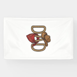Cowboy-Vater-Seil-Hut-Bandana-vintage-Gravur-Desi Banner