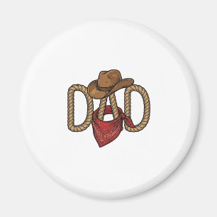 Cowboy-Vater-Seil-Hut-Bandana-vintage-Gravur-Desi Magnet