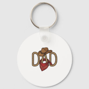 Cowboy-Vater-Seil-Hut-Bandana-vintage-Gravur-Desi Schlüsselanhänger